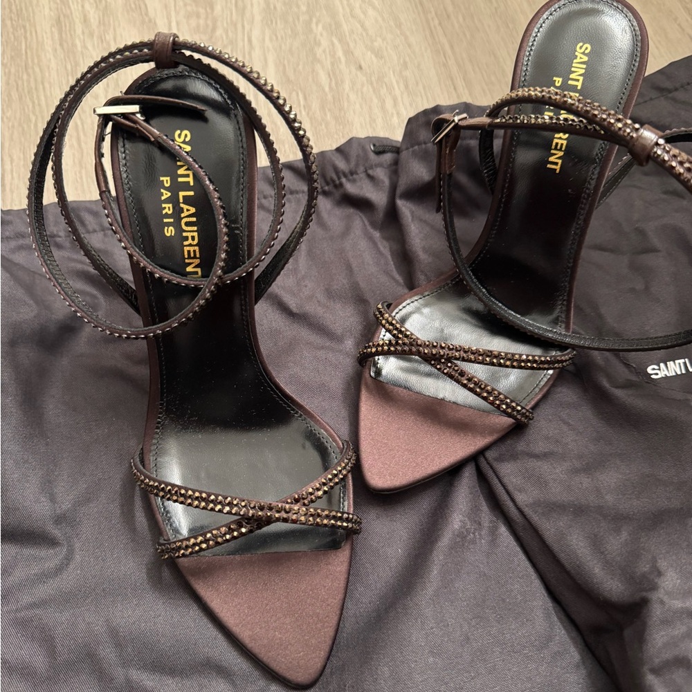 Saint Laurent Brown Heels Elegant Design